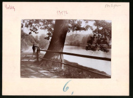 Fotografie Brück & Sohn Meissen, Ansicht Colditz, Knaben Schauen Auf Die Mulde, Blick Nach Der Stadt  - Orte