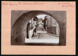 Fotografie Brück & Sohn Meissen, Ansicht Kamenz I. Sa., Blick Durch Klostertor Auf Die Klostertorstrasse Mit Geschäf  - Places