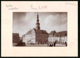Fotografie Brück & Sohn Meissen, Ansicht Pirna A. Elbe, Marktplatz Mit Hotel Weisser Schwan, Apotheke, Rathaus, Denkm  - Places