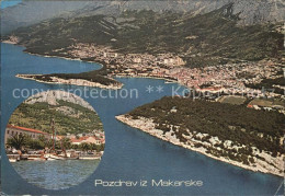 72523425 Makarska Dalmatien Hafen Kuestenstadt Fliegeraufnahme Makarska - Croatia