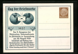 Künstler-AK Tag Der Briefmarke 1937, Ganzsache  - Sellos (representaciones)