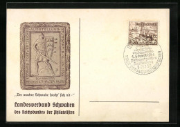 AK Stuttgart, 1. Schwäb. Postwertzeichen-Ausstellung 1938  - Francobolli (rappresentazioni)