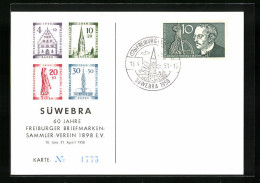 AK Ausstellung SÜWEBRA, 60 Jahre Freiburger Briefmarken-Sammler-Verein  - Sellos (representaciones)