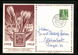 AK Ausstellung Der FIPCO, Blumen In Frischer Blüte  - Briefmarken (Abbildungen)