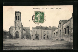 CPA Pipriac, Place De L`Eglise Et La Halle  - Other & Unclassified