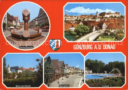 72522779 Guenzburg Guntia Brunnen Schlossblick Marktplatz Freibad Guenzburg - Günzburg