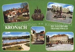 72522694 Kronach Oberfranken Teilansicht Markt Brunnen Schwimmbad Rathaus Kronac - Kronach