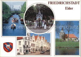 72522617 Friedrichstadt Eider Kanal Schleuse Folklore Kirche Strassenpartie Frie - Autres & Non Classés