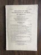 Bulletin Of The Seismological Society Of America - Vol.37 - Number 4 - October 1947 - Autres & Non Classés