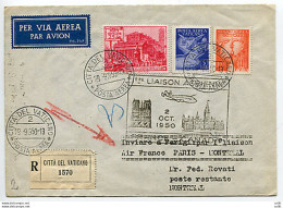 I° Volo Parigi/Montreal - Aerogramma Dal Vaticano Per Montreal Il 29.9.50 - Unused Stamps