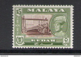 1957 Kedah - Stanley Gibbons N. 102 - 5$ Brown And Broze Green - MNH** - Sonstige & Ohne Zuordnung