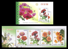 North Korea 2013 Mih. 5984/87 Flora And Fauna. Garden Flowers. Insects (booklet) MNH ** - Corée Du Nord