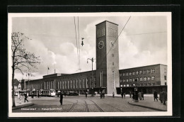 AK Düsseldorf, Hauptbahnhof Mit Turmuhr, Strassenbahn  - Duesseldorf