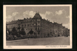 AK Zittau, Hotel Reichshof Mit Bahnhofstrasse  - Zittau