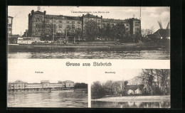 AK Biebrich, Unteroffizierschule Vom Rhein Aus, Schloss, Moosburg  - Other & Unclassified