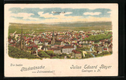 Lithographie Esslingen A. Neckar, Totalansicht Mit Kirche  - Esslingen
