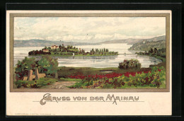 Künstler-AK Karl Mutter: Insel Mainau, Ortsansicht Vom Ufer Aus  - Autres & Non Classés
