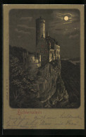 Mondschein-Lithographie Lichtenstein, Schloss Bei Nacht  - Autres & Non Classés