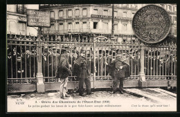 CPA Grève Des Cheminots De L'Ouest-Etat (1910), Arbeiterbewegung, Chemin De Fer  - Trains