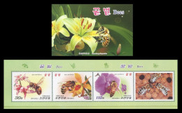 North Korea 2013 Mih. 6002/04 Fauna. Bees (booklet) MNH ** - Korea (Nord-)