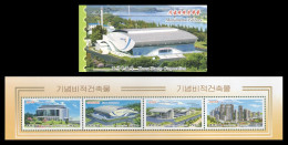 North Korea 2013 Mih. 6009/12 Architecture. Monumental Edifices. Theatre. Dolphinarium. Health Complex (booklet) MNH ** - Korea (Noord)