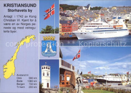 72580097 Kristiansund Ortsblick Kreuzfahrschiff Turm Hafenpartie Kristiansund - Norway