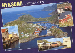 72580087 Nyksund Lofoten Fliegeraufnahme Teilansichten Fredvang Lofoten Insel - Norway