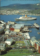 72576682 Hammerfest Hafen Passagierdampfer Faehre Fliegeraufnahme Hammerfest - Norvège