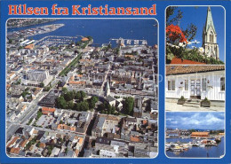 72576598 Kristiansand Fliegeraufnahme Kirche Hafen Kristiansand - Norwegen