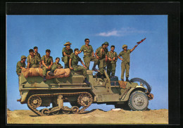 AK Israelische Soldaten Auf Halbkettenfahrzeug  - Judaika