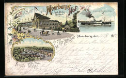 Lithographie Moorburg, Hotel Moorburger Hof, Weg Zur Haake  - Harburg