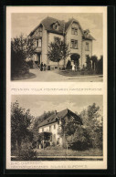 AK Bad Dürrheim, Pension Villa Heinemann In Der Kaiserstrasse - Vorder- Und Rückansicht  - Bad Duerrheim