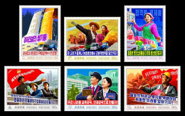 North Korea 2024 Mih. 7050/55 Propaganda Posters MNH ** - Corea Del Norte