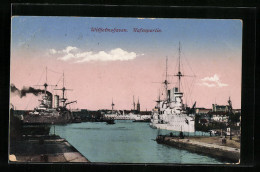 AK Wilhelmshaven, Hafenpartie Mit Kriegsschiffen  - Sonstige & Ohne Zuordnung