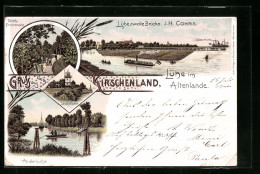 Lithographie Lühe Im Altenlande, Deich-Promenade, Leuchtthurm, An Der Lühe  - Other & Unclassified