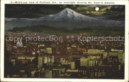 71936988 Portland_Oregon Birds Eye View By Moonlight Showing Mt Hood In Distance - Otros & Sin Clasificación