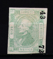 México 1872-74 Scott # 93 6c Tlalnepantla (43 72) Mint No Gum - Mexico