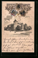 Passepartout-Lithographie Stuttgart, Das Alte Schloss, Wappen  - Other & Unclassified