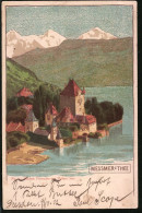 Künstler-AK Neuchatel, Schloss Portales Am Thuner See, Reklame Für Messmers Tee  - Altri & Non Classificati