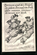 AK Soldaten Laufen In Zerrissenen Stiefeln, Propaganda 1. Weltkrieg  - War 1914-18