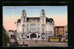 AK Frankfurt A. M., Strassenbahn Vor Dem Zirkus Schumann Theater  - Strassenbahnen
