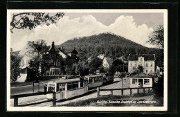 AK Görlitz -Biesnitz, Strassenbahn Endhaltestelle Landeskrone  - Tramways