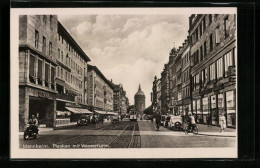 AK Mannheim, Planken Mit Wasserturm Und Strassenbahn  - Tram