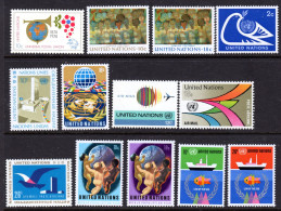 UNITED NATIONS UN NEW YORK - 1974 COMPLETE YEAR SET (13V) AS PICTURED FINE MNH ** SG 250-262 - Nuovi