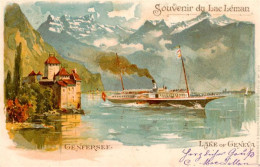 13958150 CHILLON_Chateau_de_Montreux_VD Lac Léman Et Les Alpes Kuenstlerkarte - Other & Unclassified