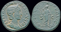 Julia Mamaea Sestertius Felicitas Standing Left - The Severans (193 AD To 235 AD)