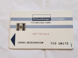 ISRAEL-BEZEQ/RACOM-TECHNICIAN CARD-(SCHLUMBERGER)-(150UNITS)-OUT SIDE WHITE-+5CARD PREPIAD FREE - Israël