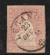 SWITZERLAND Yv# 28c USED LUGANO Cancel - Used Stamps