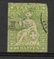 SWITZERLAND Mi# 17II AyR A Small Thin Spot - Used Stamps