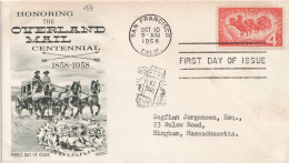 USA, Oct 10 1958, Honoring The Overland Mail Centennial 1858-1958 - 1951-1960